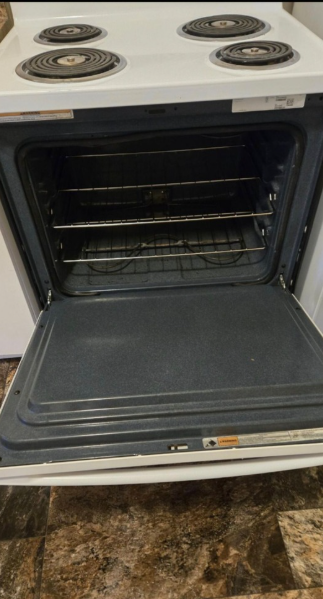 Inside of a deep-cleaned oven