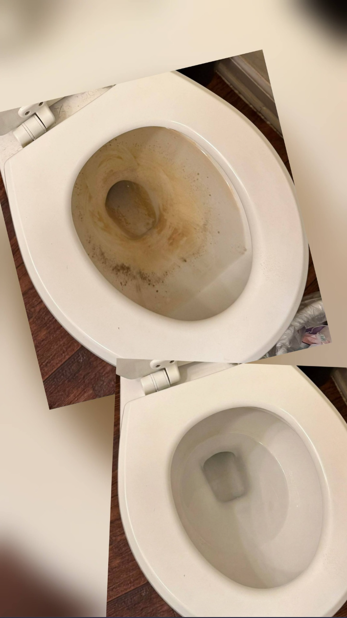 Toilet before and after cleaning